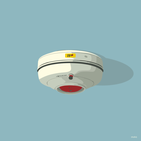 Smoke detector alarm vector illustration isolated on a white background