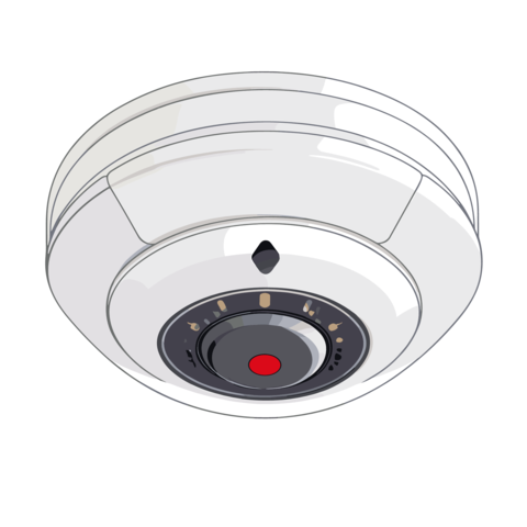 Smoke detector alarm vector illustration isolated on a white background