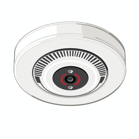 Smoke detector alarm vector illustration isolated on a white background