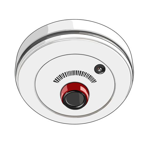 Smoke detector alarm vector illustration isolated on a white background