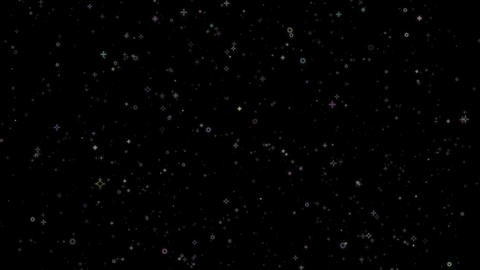 Sparkling stars falling down, black