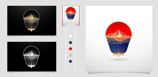 Mountain logo round