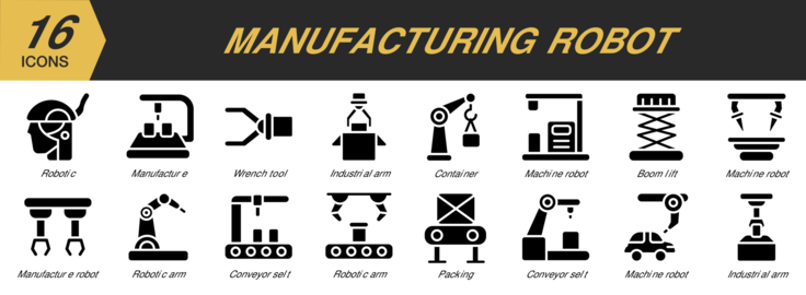 Manufacturing Robotic icons