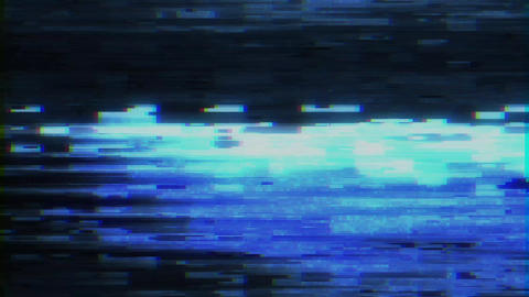 Digital Glitch Noise Overlay with Blue Interference