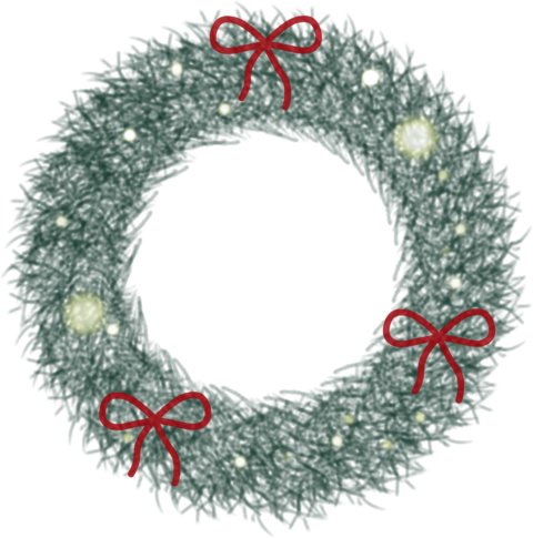 green Christmas wreath decorations