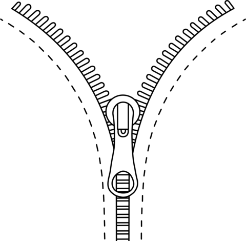 Line Illustration of zipper-wrapped
