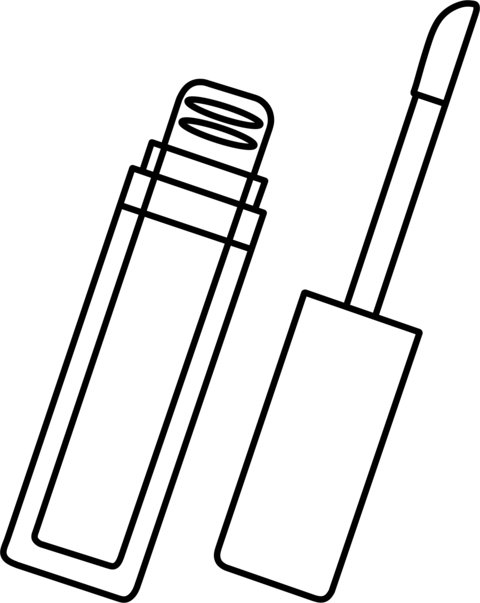 Line Illustration of make-up tinted cosmetics