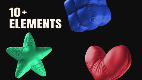 3D Inflated Elements Pack MOGRT