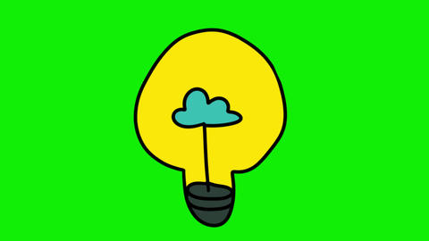 Hand Drawn Bulb Animation Sketchy light bulb illustration with hand drawn doodle effects, glowing