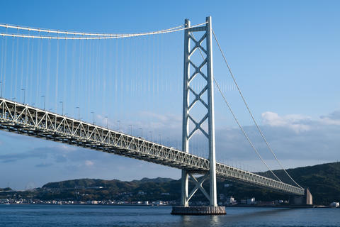 Minimal Suspension Bridge Structure Against Blue Sky