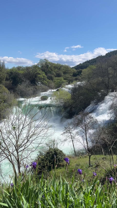 Wonderful waterfalls in Krka Park, Croatia.Summer travel concept