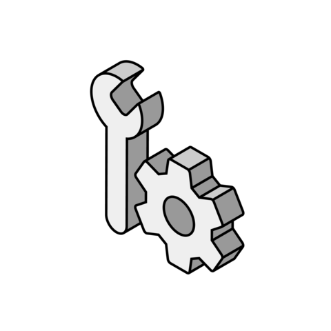 Gear and wrench icon