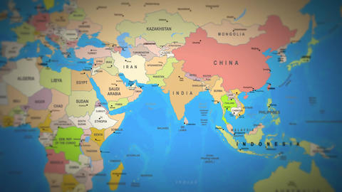 Geographic overview illustration, Map displaying Middle East borders