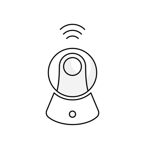 Stationary security camera illustration