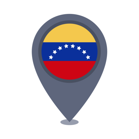Integrating Venezuelan flag into map pin design, showcasing yell