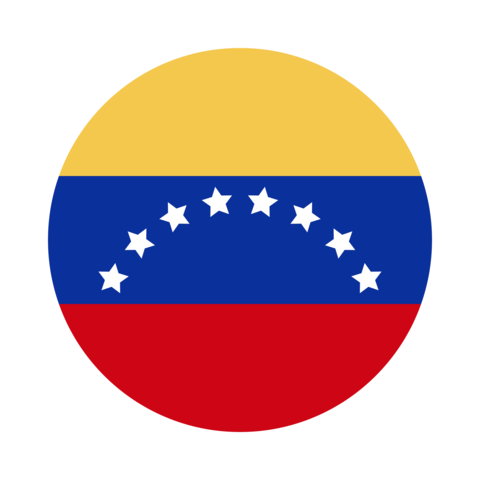 Venezuelan flag. round flat icon, emblem of national flag of Ve