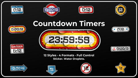 Sticker Countdown Timers Water Droplets