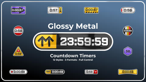 Glossy Metal Countdown Timers