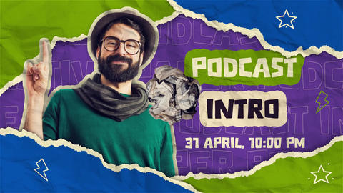 Paper Collage Style Podcast Intro - 2
