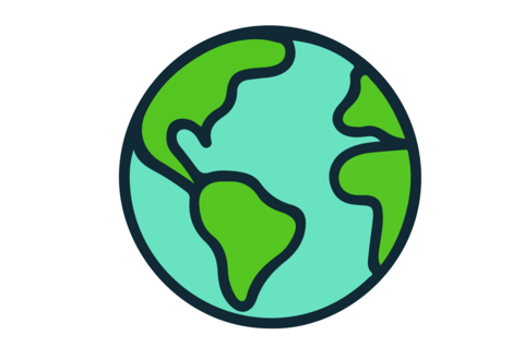 Vibrant Illustration of Earth with Green and Blue Colors