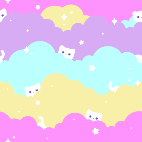 Cute rainbow sky pattern