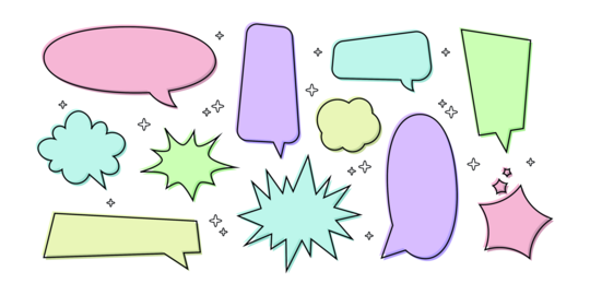 Set of vector chat bubbles icons
