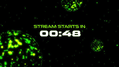 Digital Green Countdown Timer for Stream Starting Soon