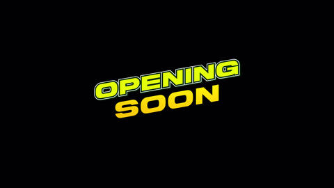 Opening Soon Text Animation on Transparent Background