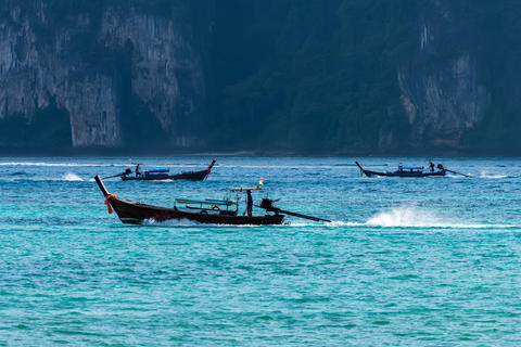 Longtail Boat Thailand Tropical Coast Ocean View