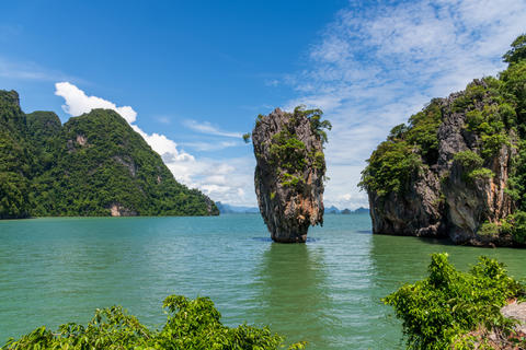 Thailand Limestone Rock Island in Tropical Sea