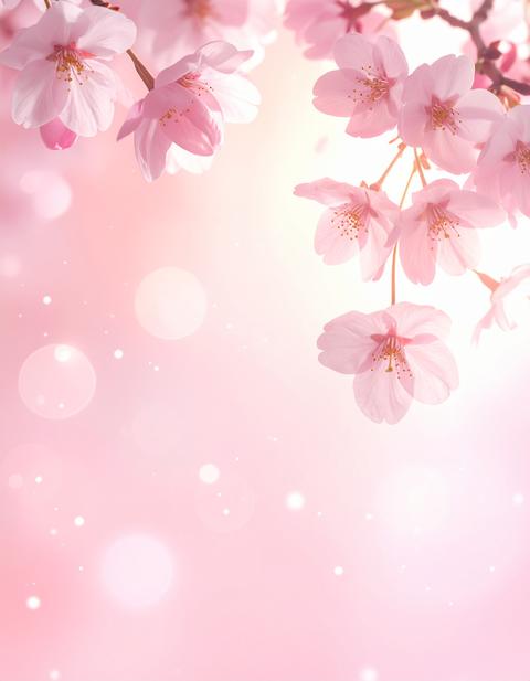 ほのかな光粒子が漂う桜風グラデーション背景