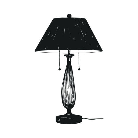 Elegant table lamp with shade and decorative elements, perfect for interior design and home decor in