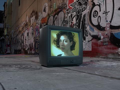 Retro TV Urban Scene Mockup