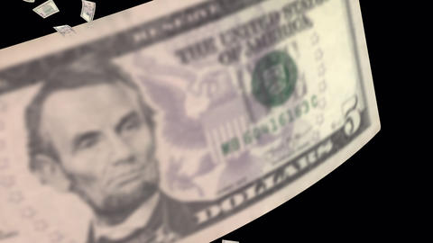 Flying 5 Dollar Bills Transition