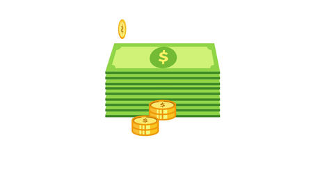 Cash Stack and Coins Animation | Lottie JSON + GIF +