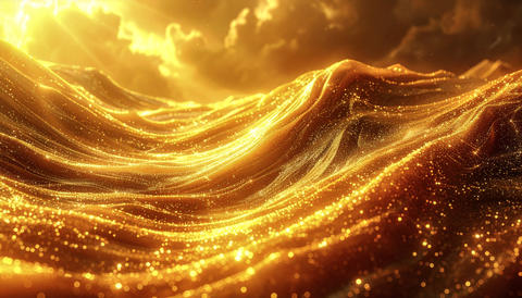 Sparkling gold wavy background material