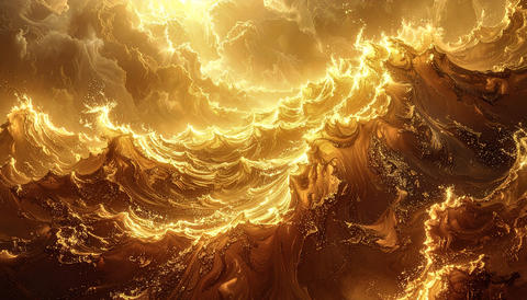 Sparkling gold wavy background material