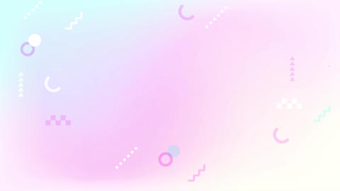 ふわふわ揺れるパステル幾何学模様アニメーション背景 - 1