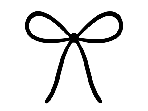 Black silhouette of elegant bow isolated on white background. concept of accessory, fashion, ribbon