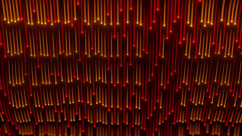 Abstract technology wave of particles. Big data visualization. Dark background with motion green