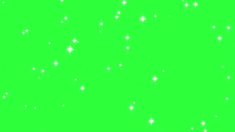 Soft Falling White Stars on Green Screen Calm Magical Background