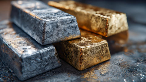 Gold and silver bars representing wealth and investment