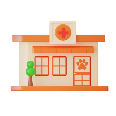 3D Veterinary Clinic Icon