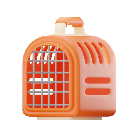 3D Pet Carrier Cage Icon