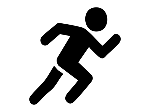 Black silhouette of running person isolated on white background. concept of fitness, sport, athletic