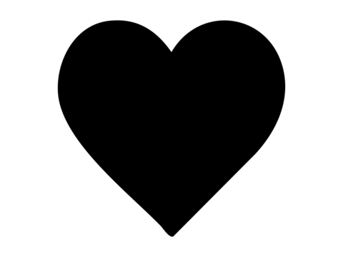 Black heart silhouette icon isolated on white background. concept of love, romance, affection