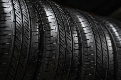 Black new tires from a car