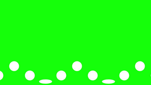 A looping animation of bouncing dots and circles moving forward, with a transparent background