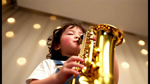 girl with saxophone