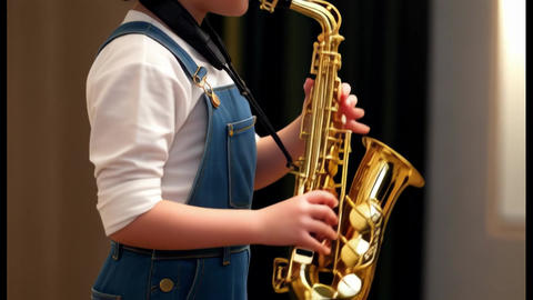 girl with saxophone